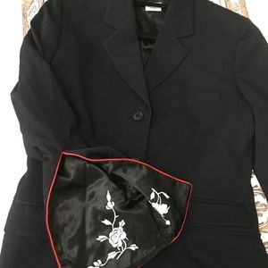 Paul Smith black Blazer slit embroidered sleeves